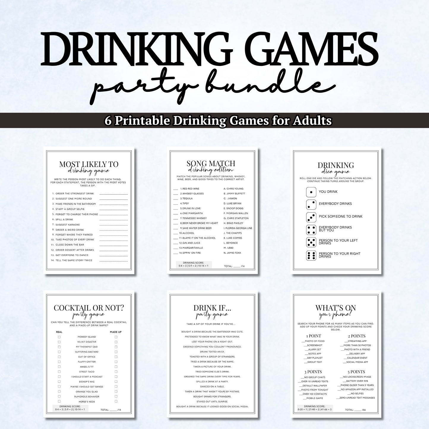Drinking Games Bundle (6 Games)