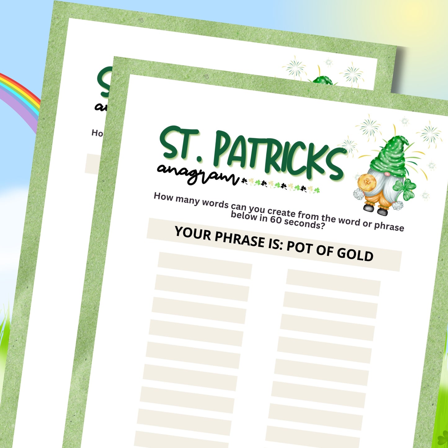 St. Patrick's Anagram Race