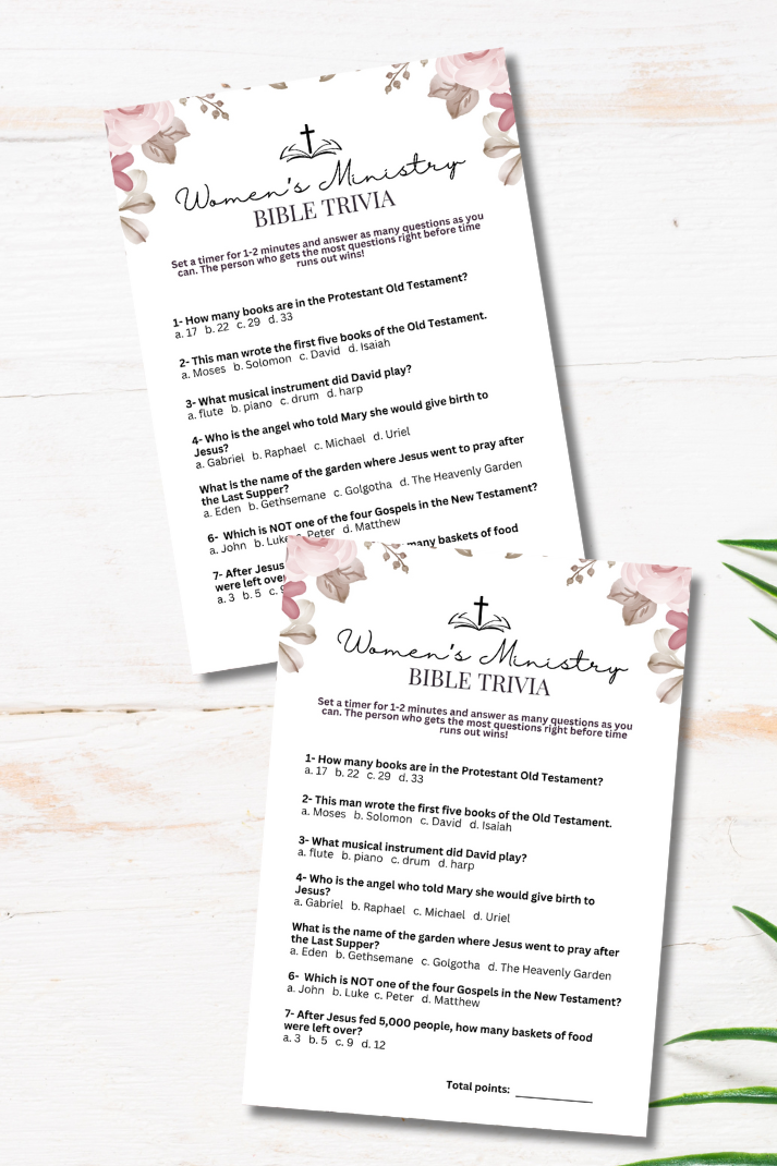Test your knowledge of Christian and biblical facts with this fun and engaging Bible Trivia game! Each player receives a game card that has related questions, and their job is to guess the right answer. And whoever gets the most answers correct the quickest wins the game!