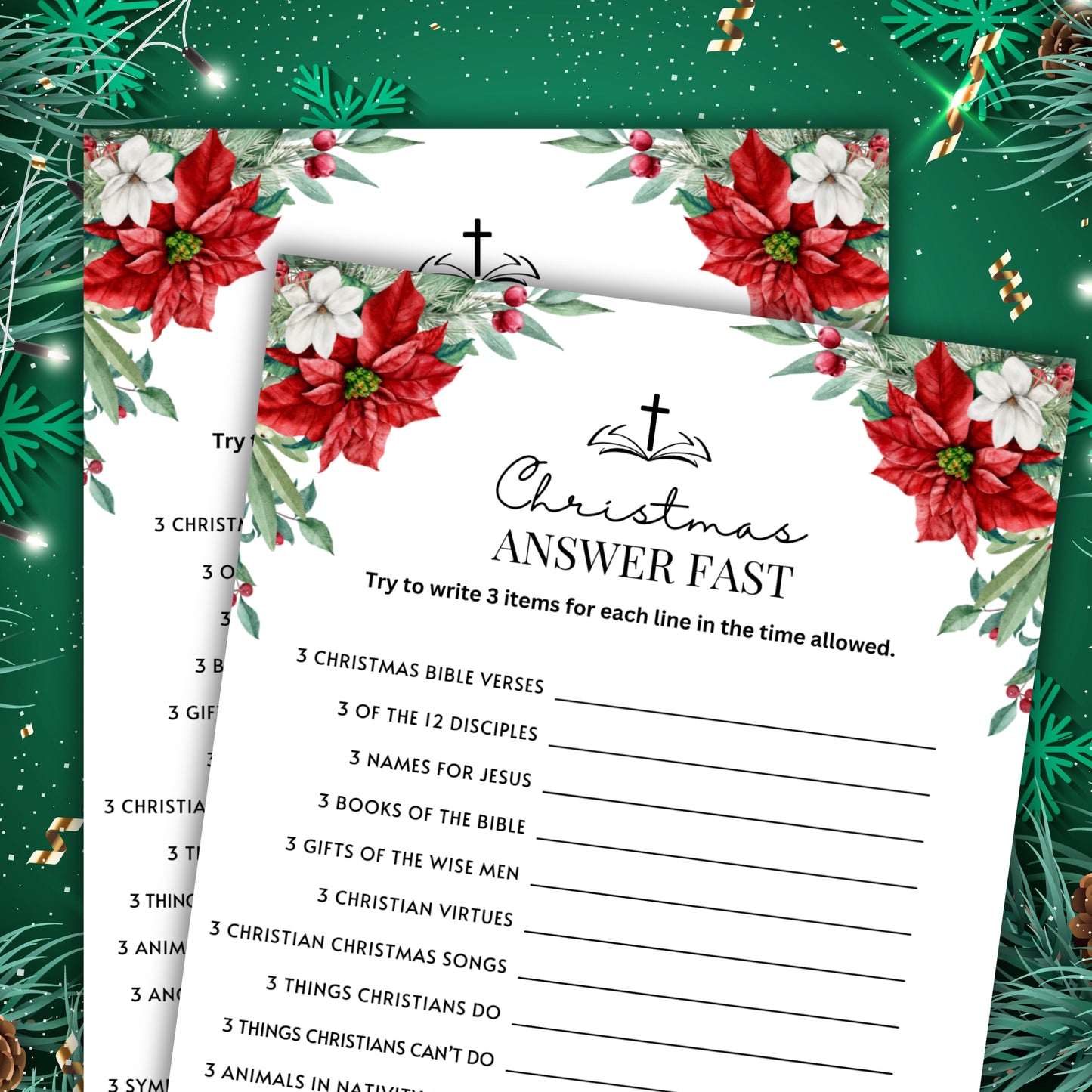 Women's Ministry Christmas Answer Fast Game