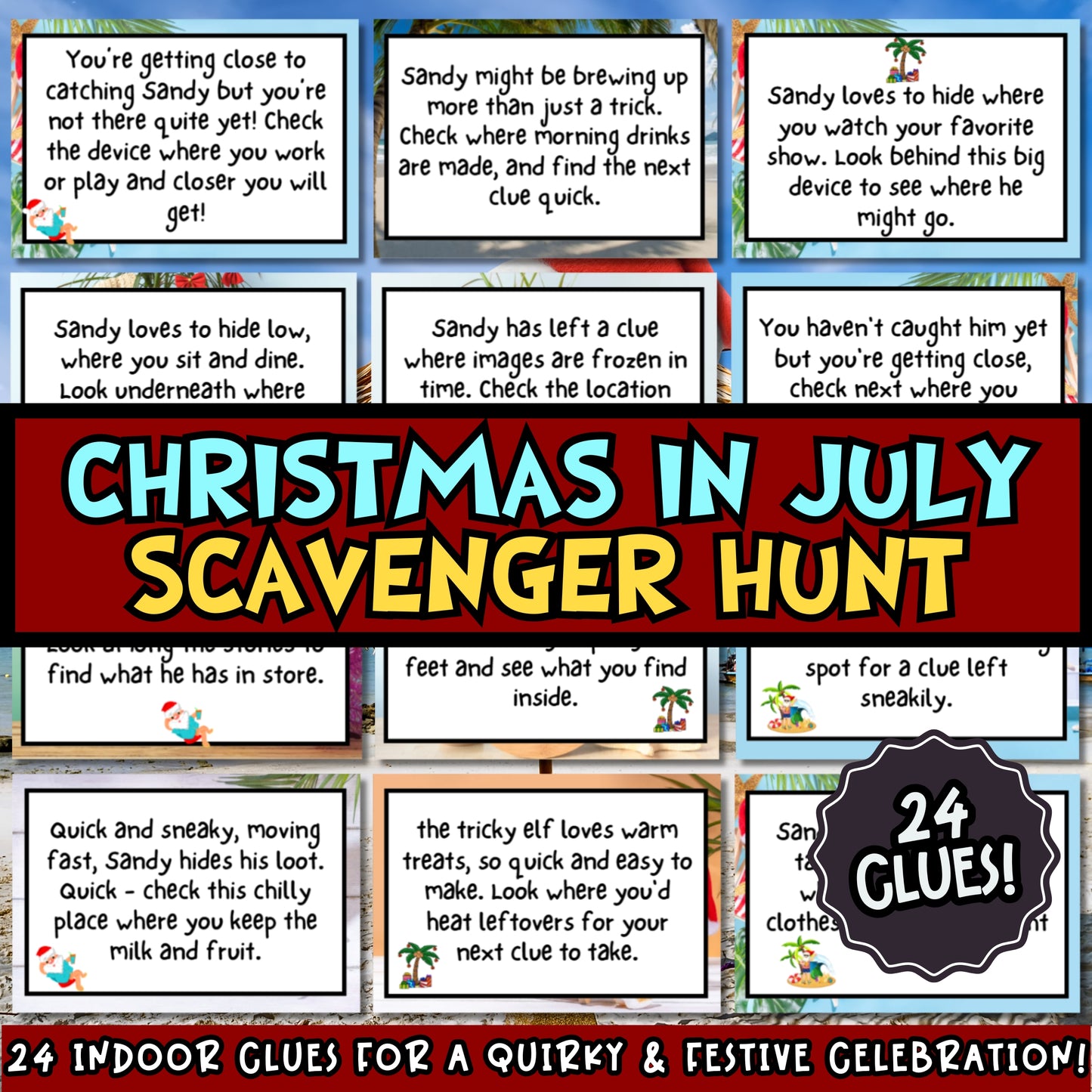 Christmas in July Scavenger Hunt - Printable Game For Kids