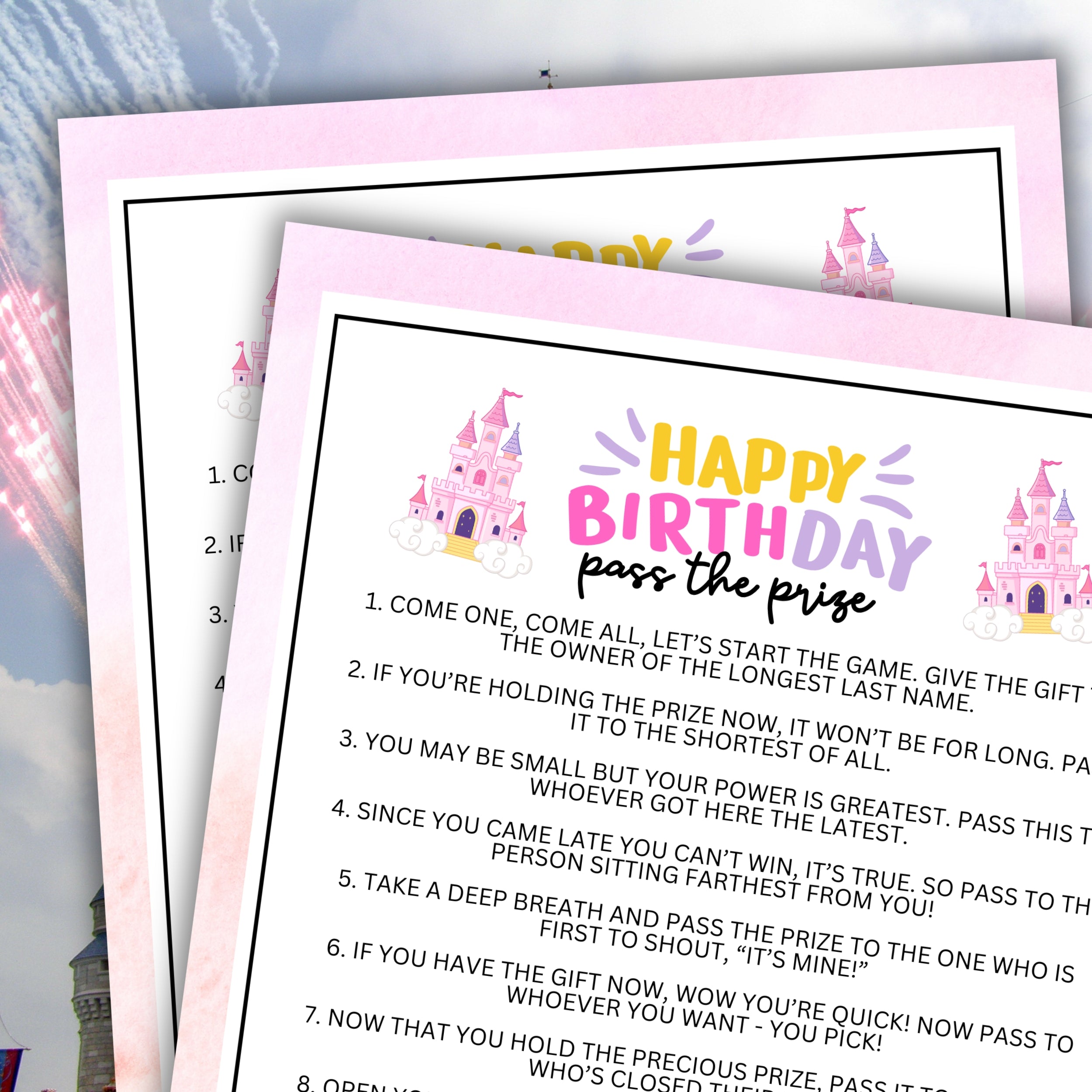 Princess Party Pass The Prize – Party Prints Press