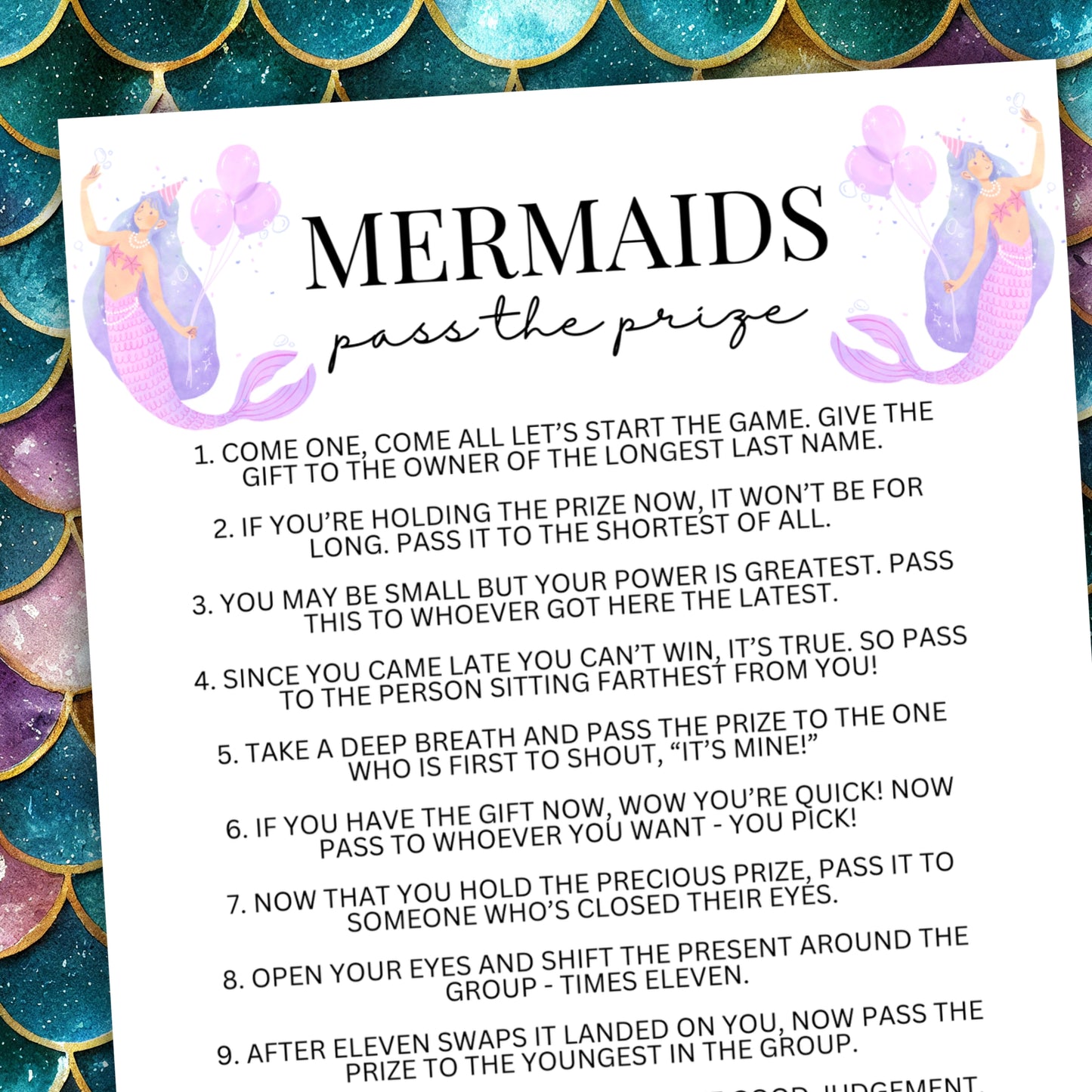 Mermaids Pass the Prize
