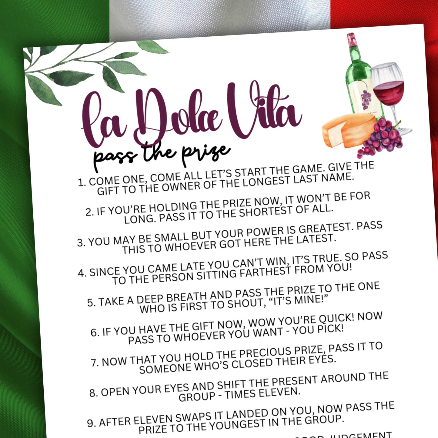 Italian Pass the Prize