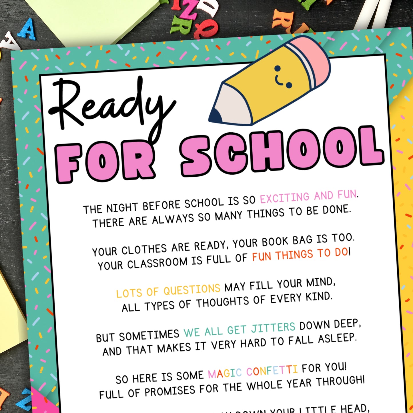Welcome Back To School Bedtime Poem