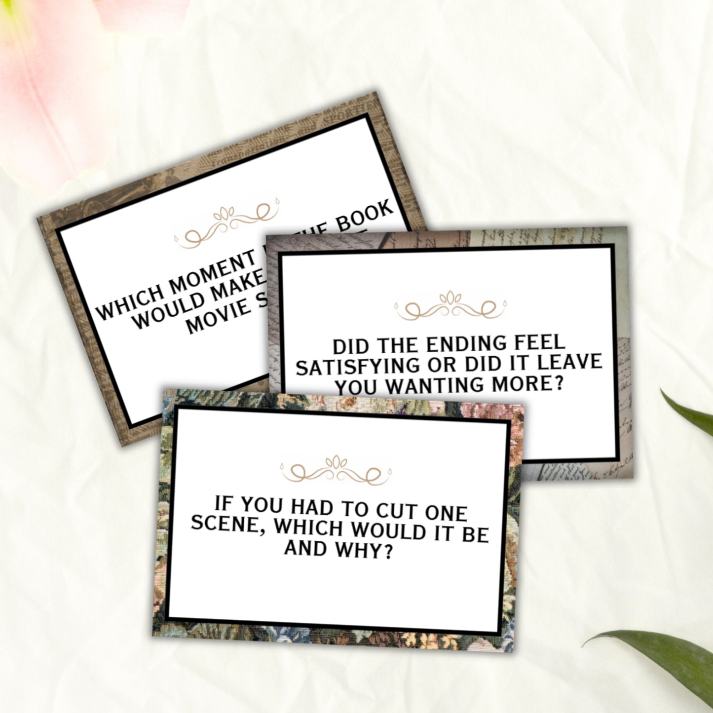 Book Club Discussion Cards - Printable Card Deck Game