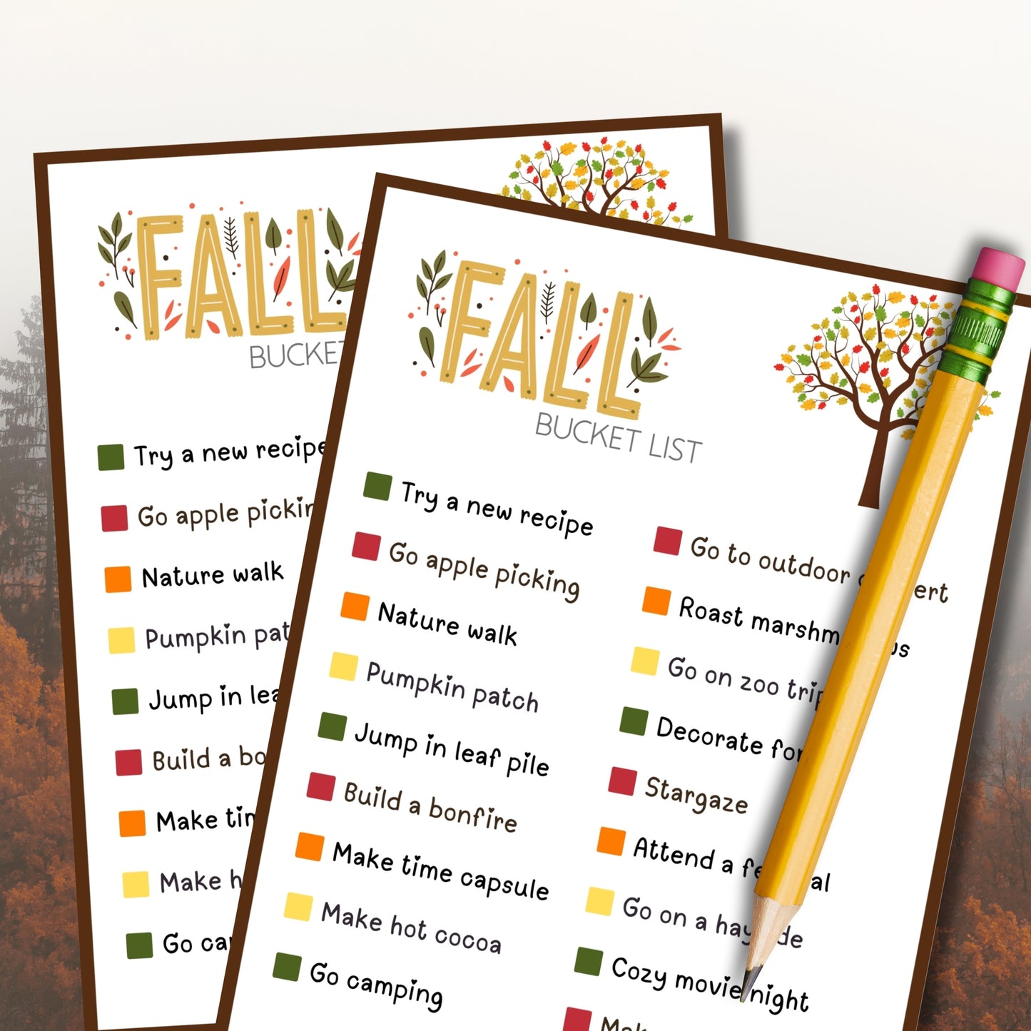 Fall Bucket List Printable