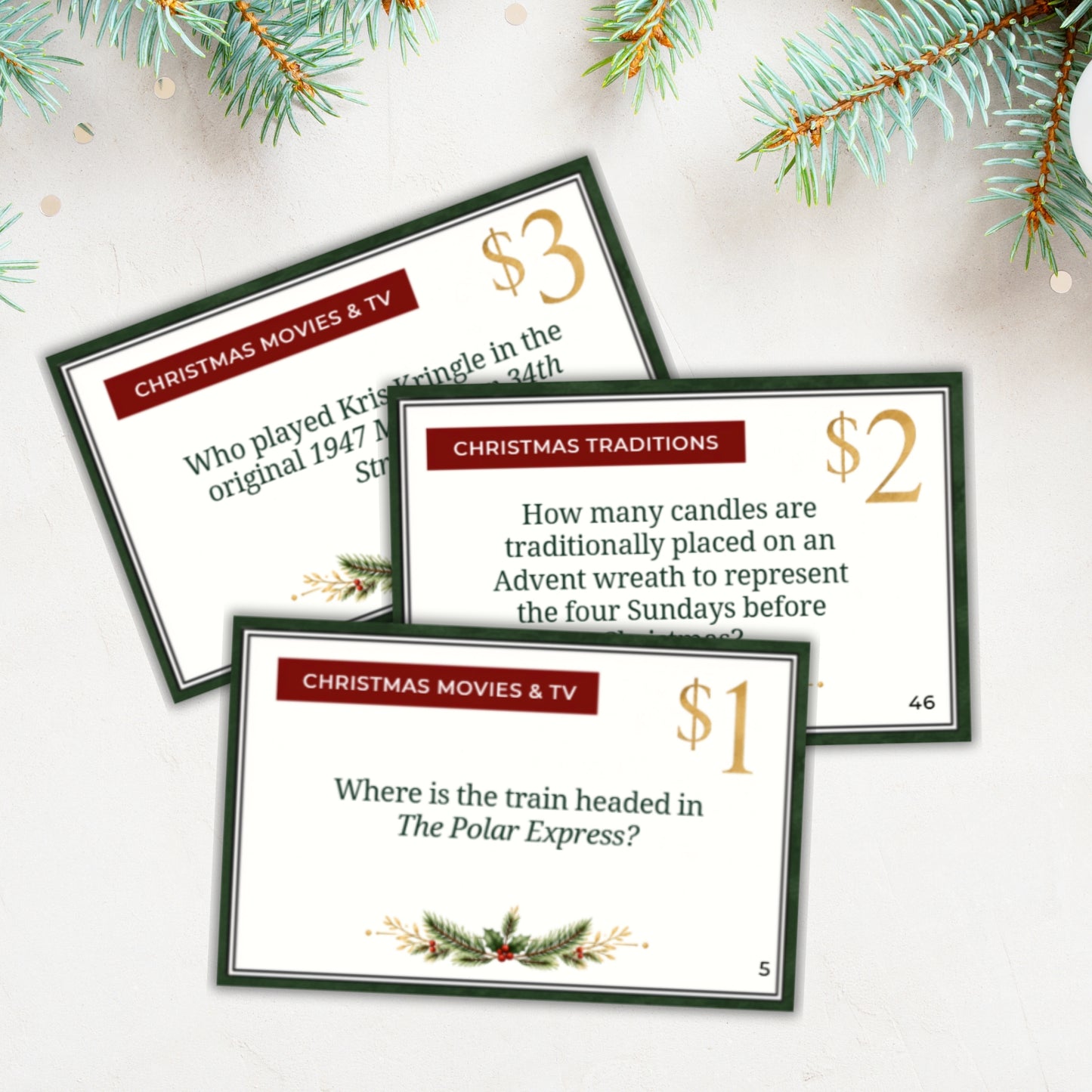 Play or Pass Christmas Money Trivia Card Game For Adults