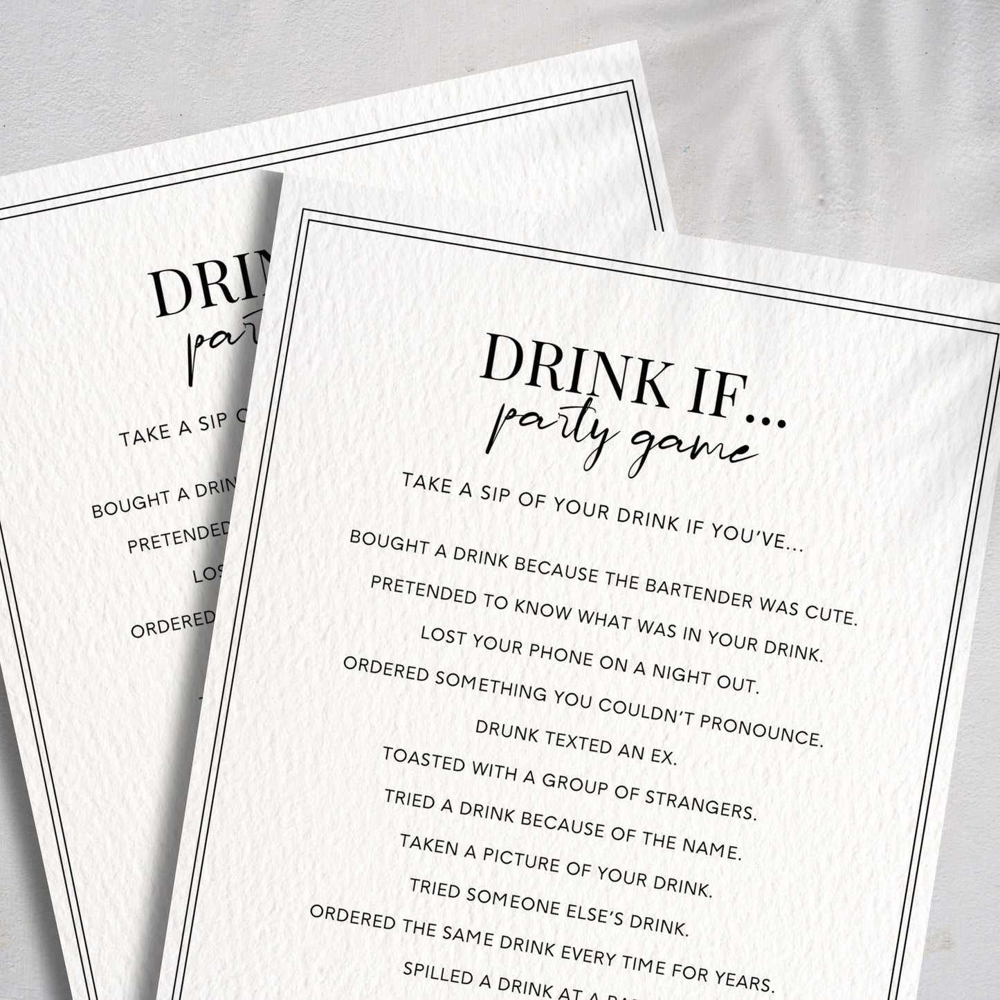 Drinking Game For Adults - Drink If