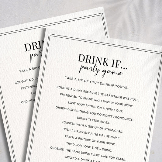 Drinking Game For Adults - Drink If