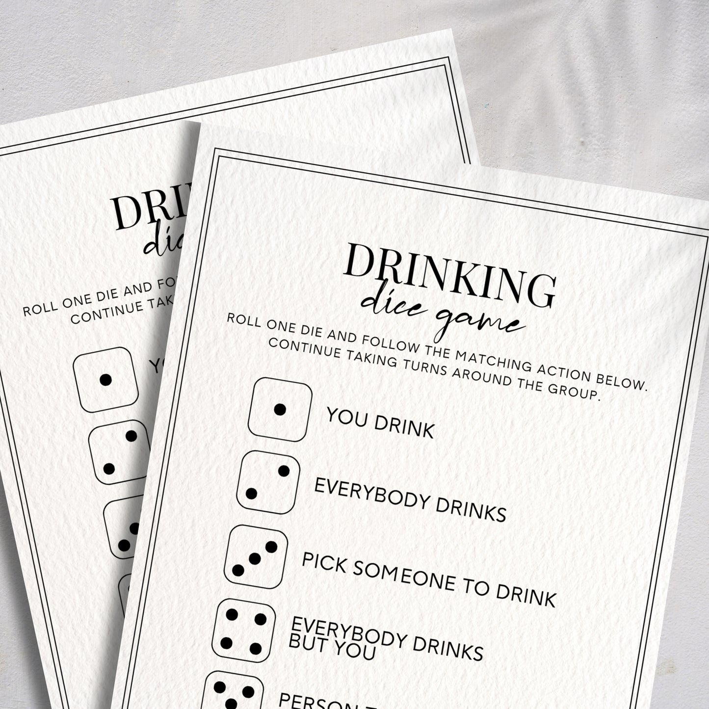 Drinking Dice Game For Adults Printable