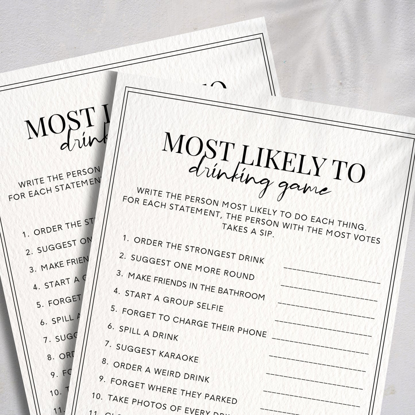 Drinking Game Printable - Most Likely To