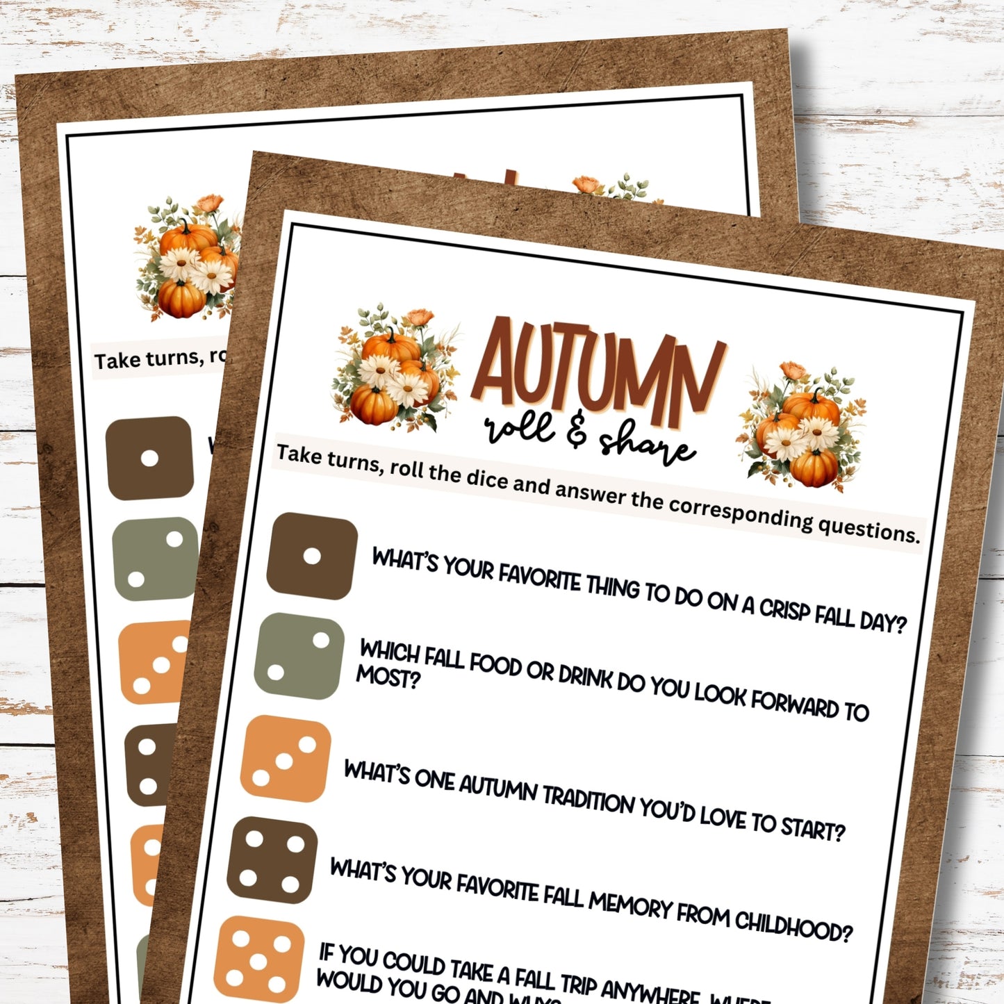 Fall Roll & Share Dice Game