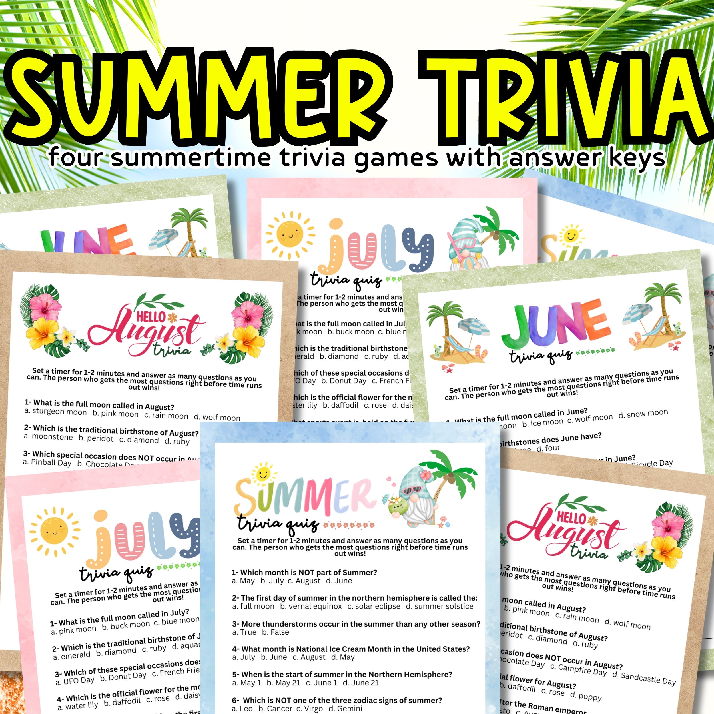 Summer Trivia Bundle – Party Prints Press