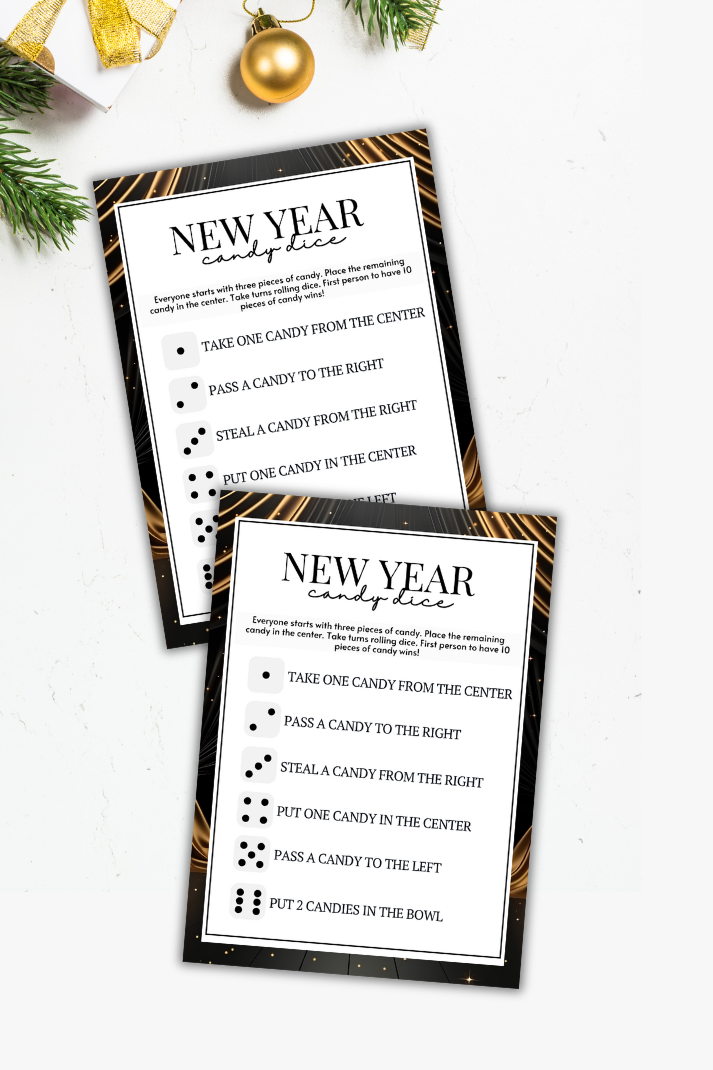 New Year's Eve Candy Dice