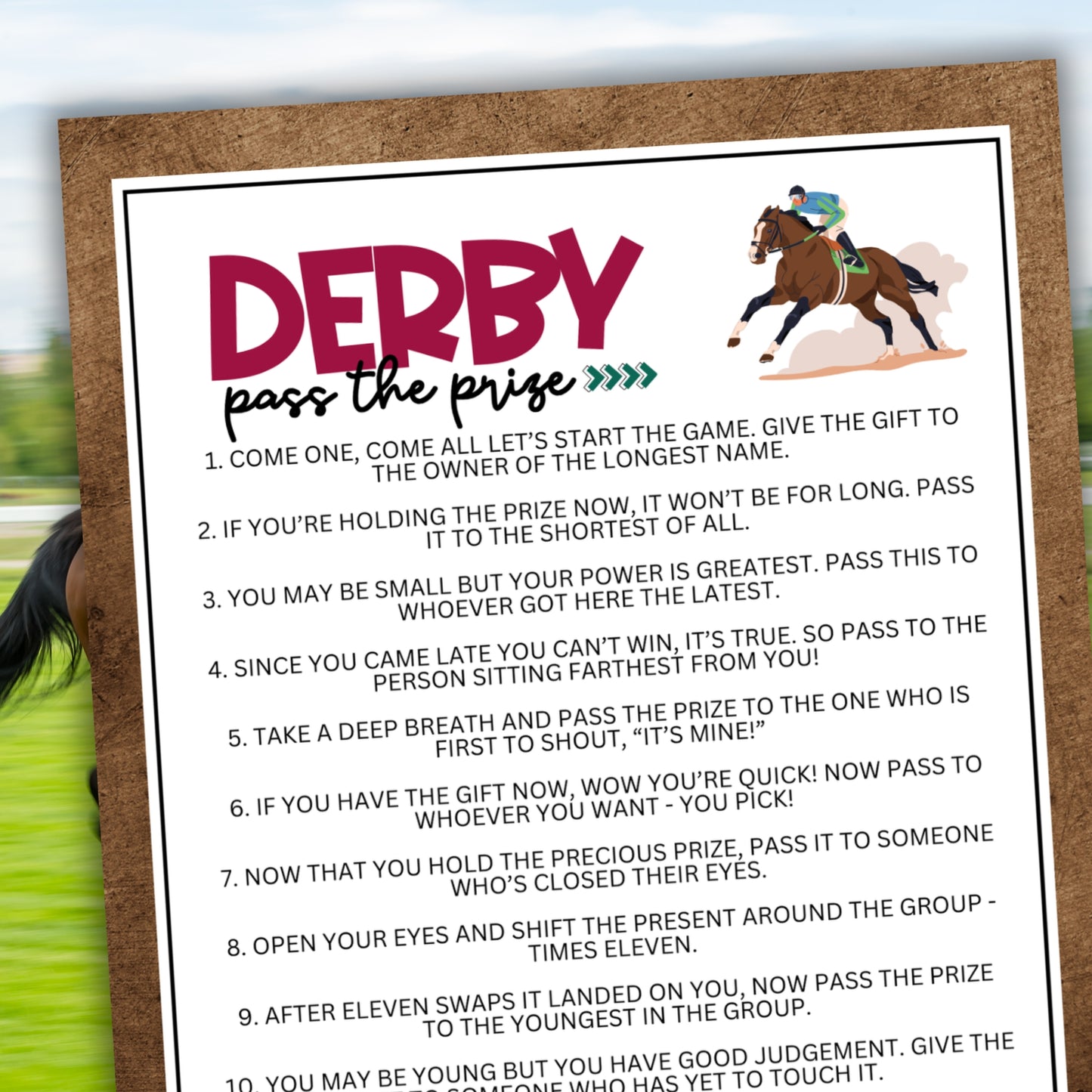 KY Derby Pass the Prize