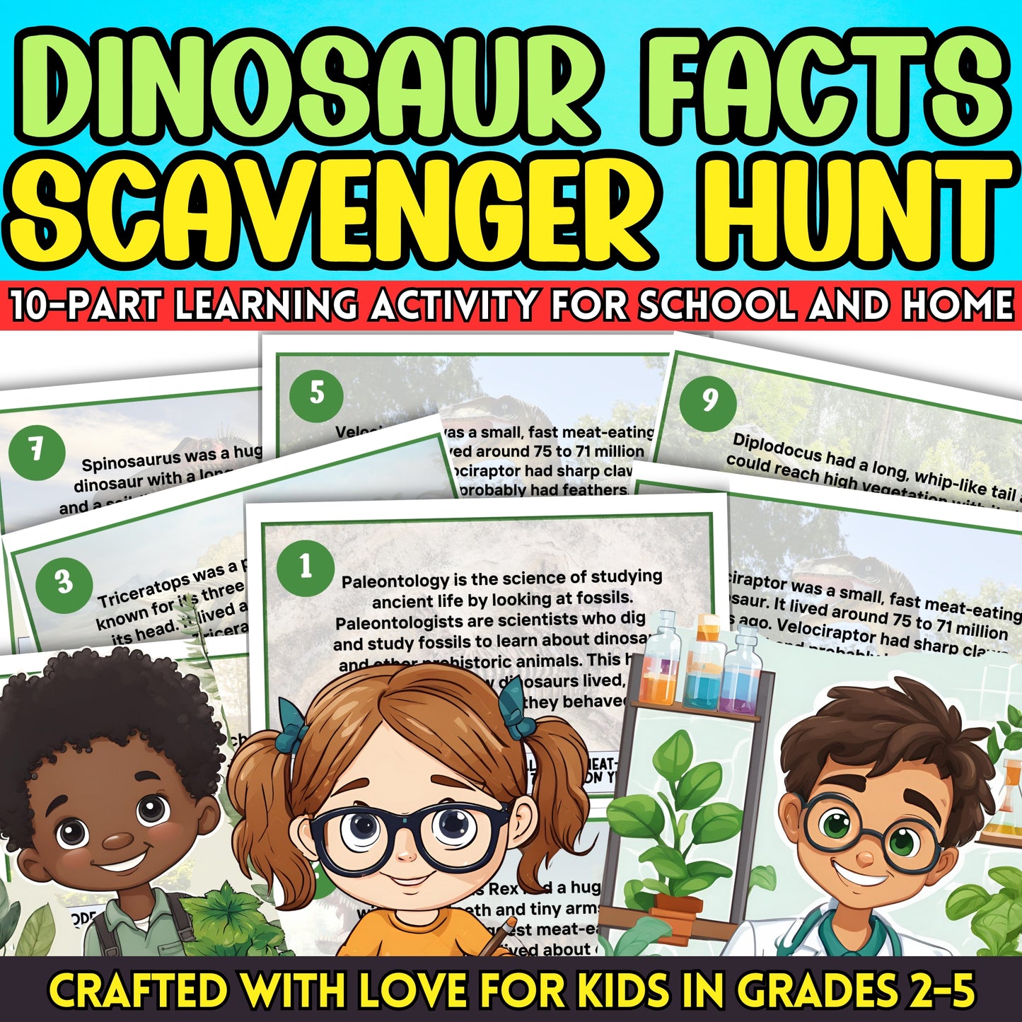 Are you looking for a fun and engaging activity for kids to learn about dinosaurs?  Embark on an exhilarating journey through the world of dinosaurs with this Dino Data Rescuers Quest, crafted with love for children aged 8 to 11!  This educational indoor activity is designed to ignite curiosity about different dinosaur species, making it perfect for classroom instruction and at-home learning.