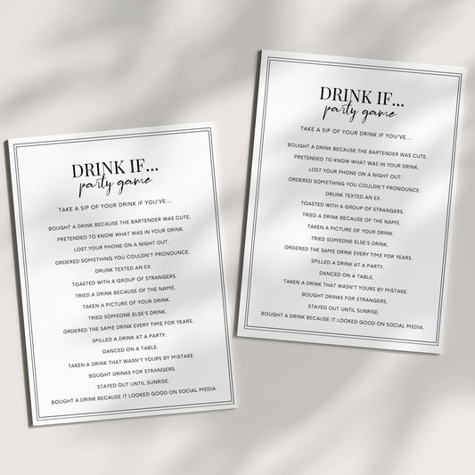 Drinking Game For Adults - Drink If