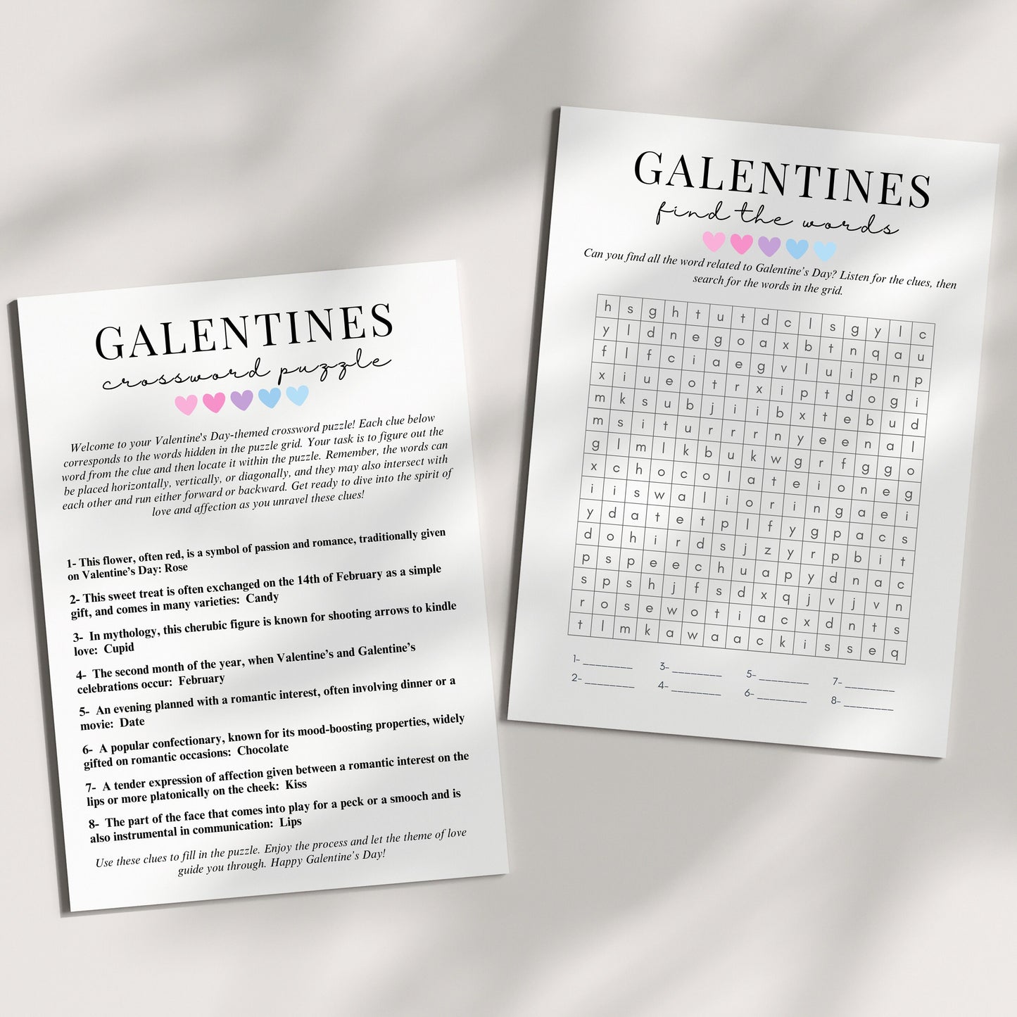 Galentine's Mystery Word Search