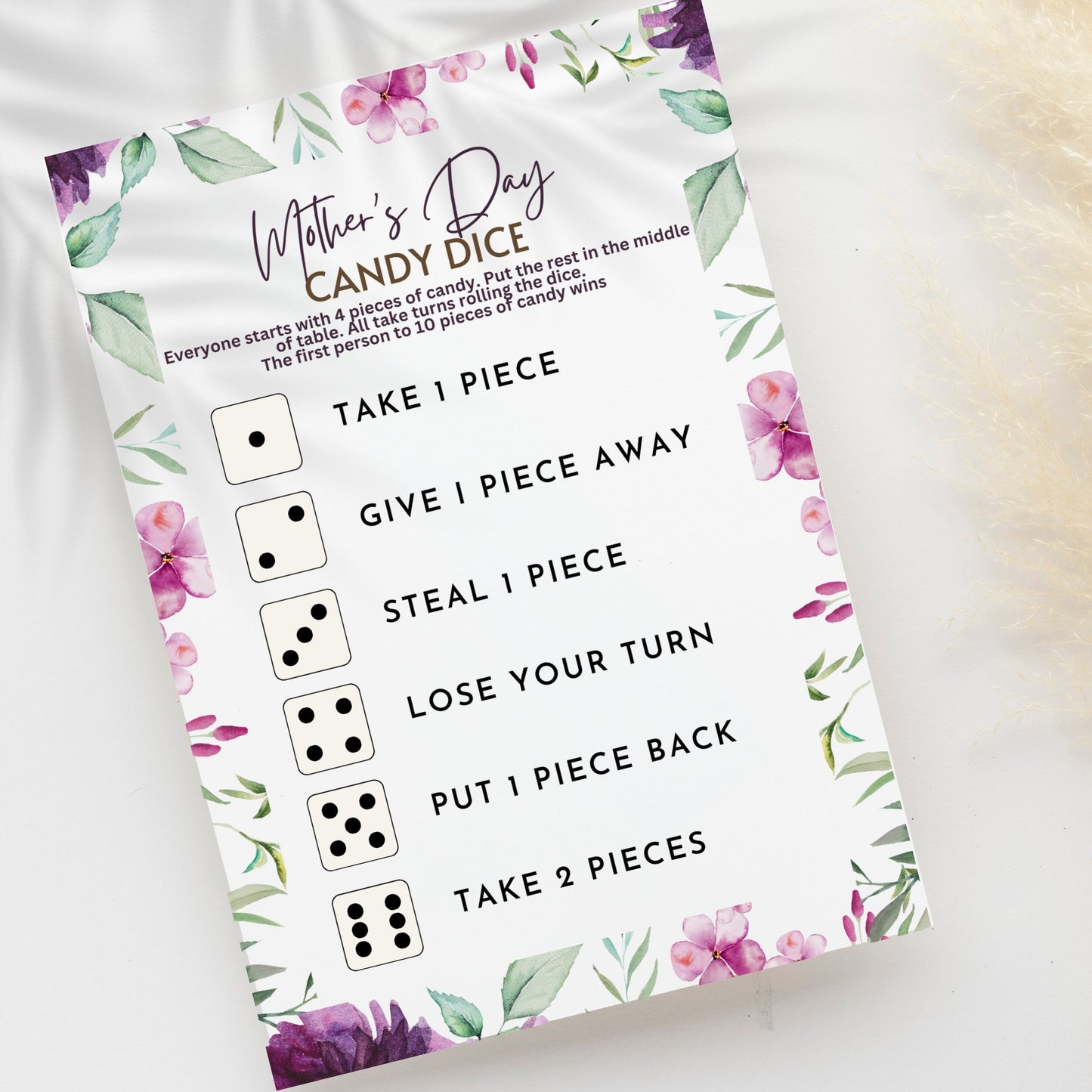 Mother's Day Candy Dice