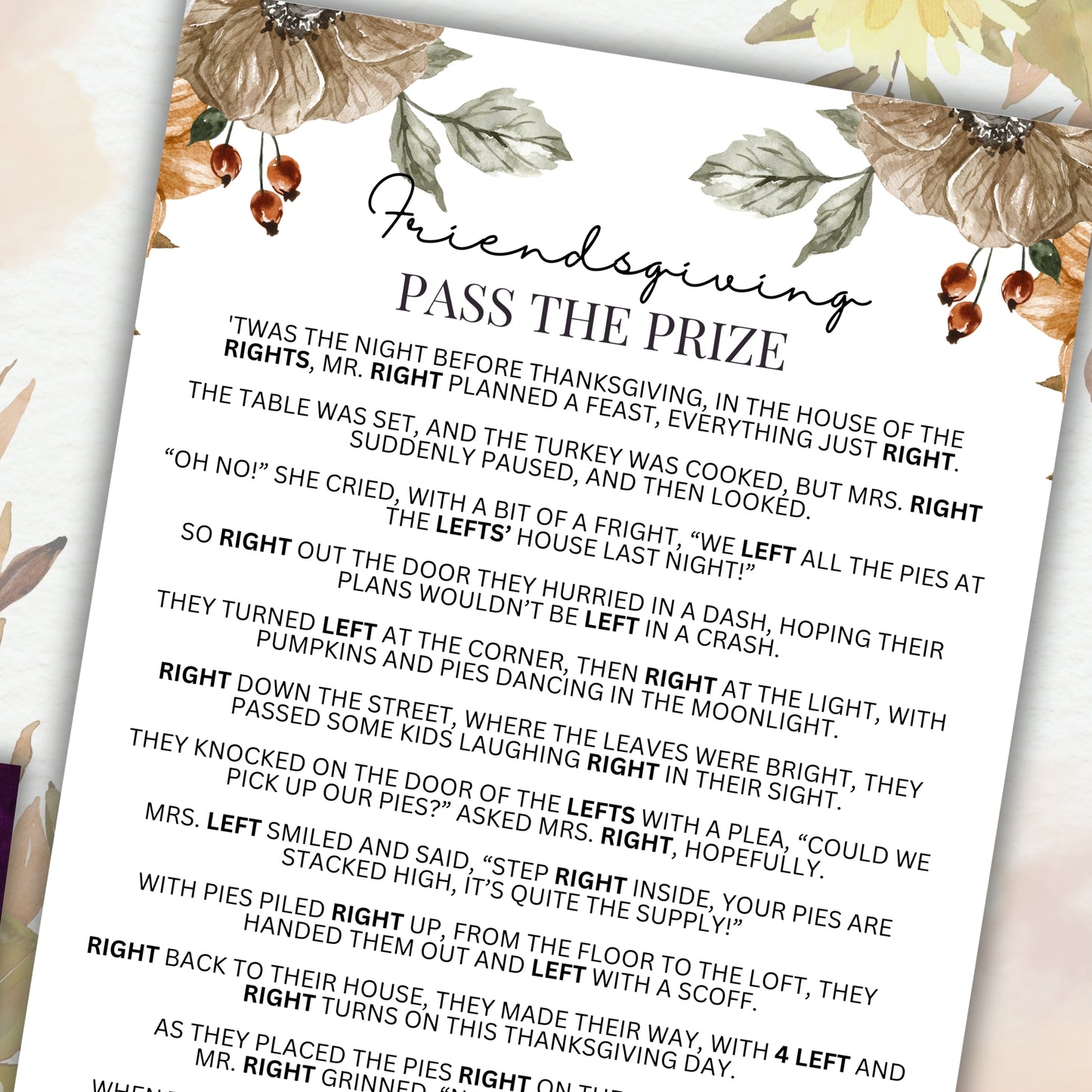 Friendsgiving Pass The Prize